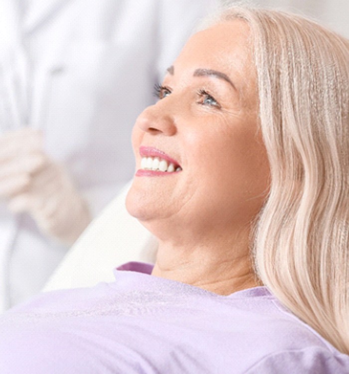 Woman at dentist in Trumbull