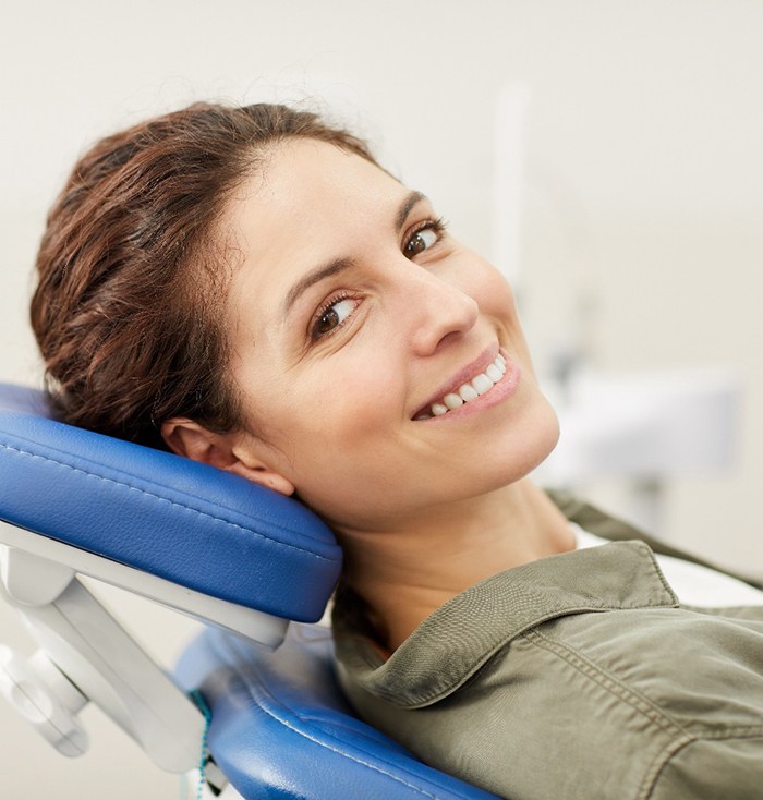 Happy patient at dental appointment