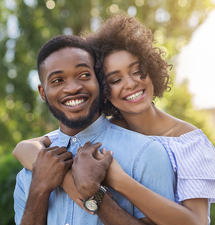 Man and woman with attractive smiles