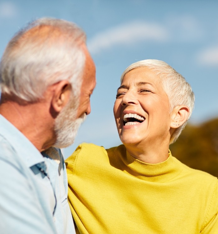 Older couple laughing together