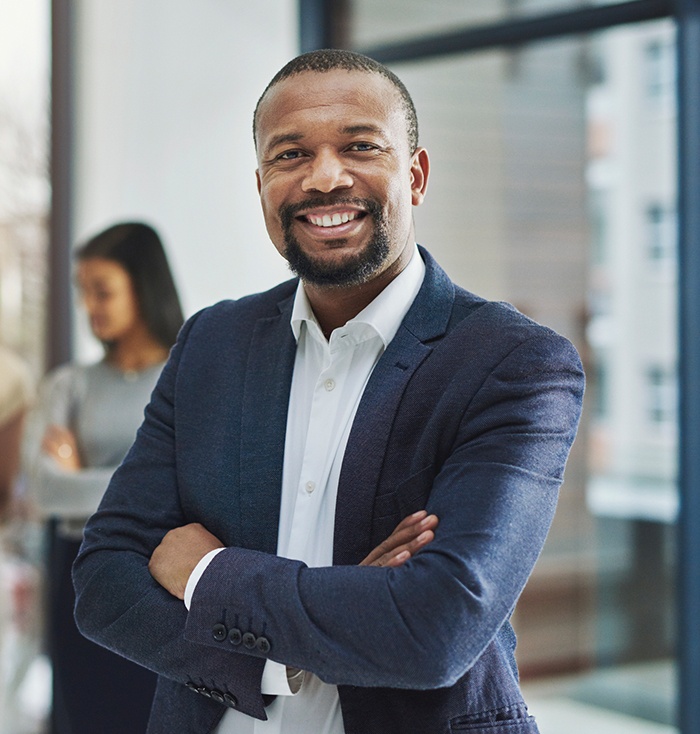 Man sharing healthy smile