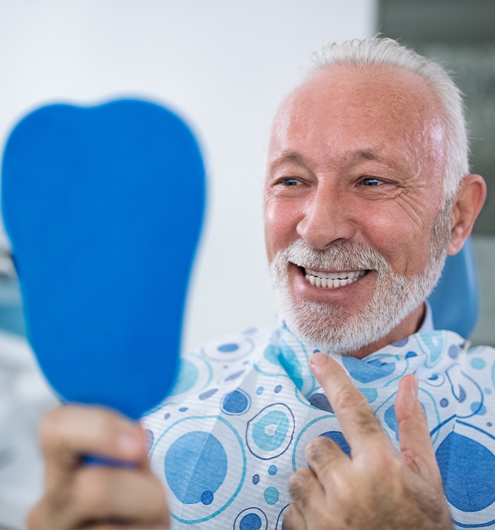 Man looking at smile