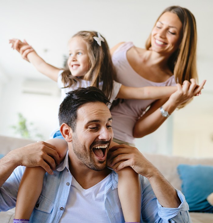 Family with healthy smiles