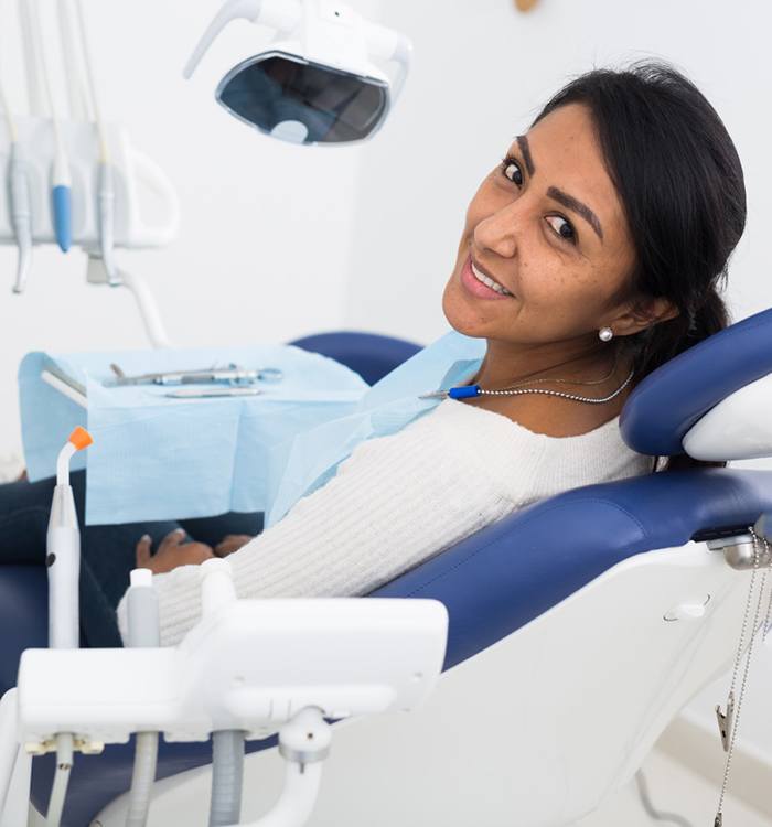 Dental patient in treatment chair